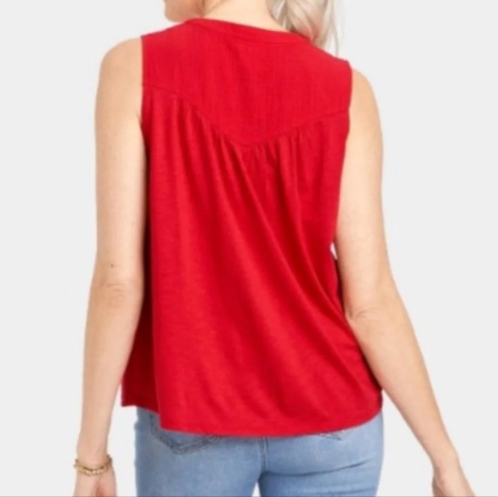 Beautiful Brand New Knox Rose Red Sleeveless Top. Size XL. NWT. - Picture 2 of 13